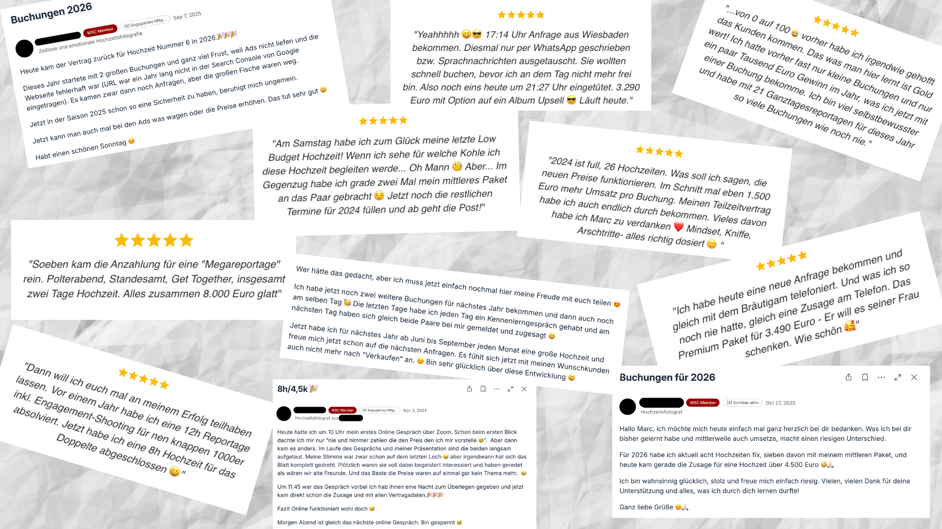 Positive Kundennachrichten als Collage